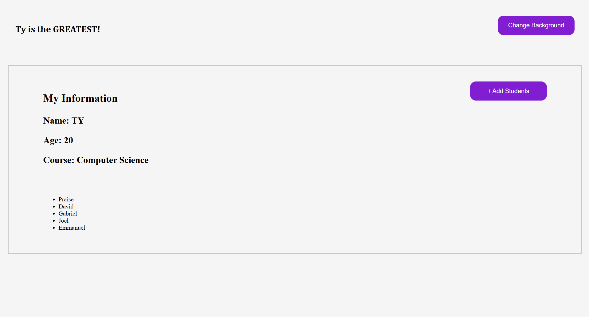 A student list application